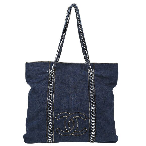 Chanel Blue Denim Luxury Line Tote #139693C39B - Picture 1 of 10